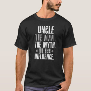 Uncle Man Myth Bad Influence  Men's  Vintage Fun T-Shirt