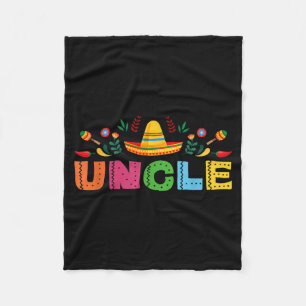 Uncle Mexican Fiesta Bday Party Theme Matching Fleece Blanket