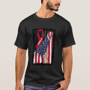 Uncle Multiple Myeloma Awareness Ribbon American F T-Shirt