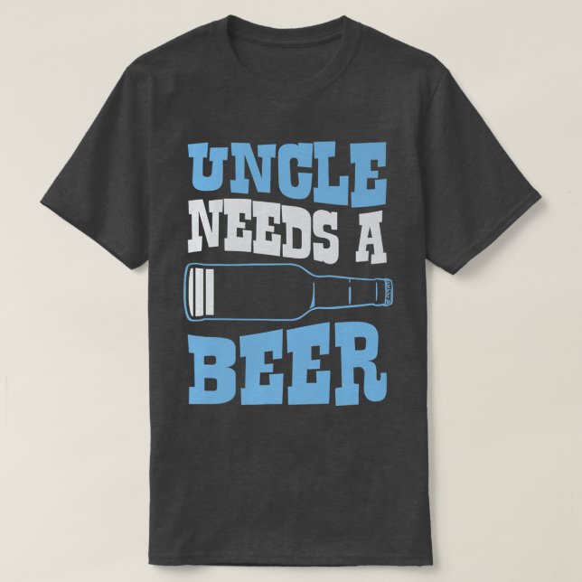 Uncle Needs A Beer Funny Low Battery Icon  T-Shirt (Design Front)