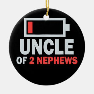 Uncle of 2 Nephews Idea from Nephews Uncle Day Ceramic Tree Decoration