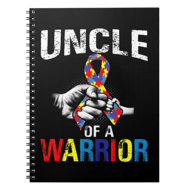 Uncle of a Warrior Autism Awareness Tee Gift for B Notebook (Front)