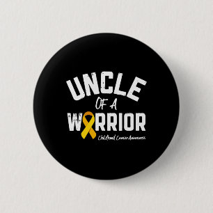 Uncle Of A Warrior Childhood Cancer Awareness Gift 6 Cm Round Badge