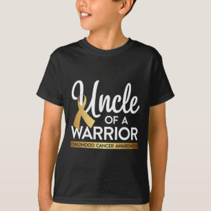 Uncle Of A Warrior Childhood Cancer Gold Ribbon T-Shirt