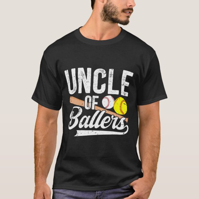 Uncle Of Ballers Baseball Softball Uncle  T-Shirt (Front)
