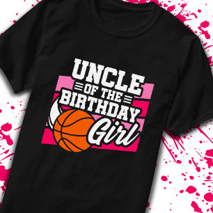 Uncle of Birthday Girl Girls Basketball Birthday T-Shirt