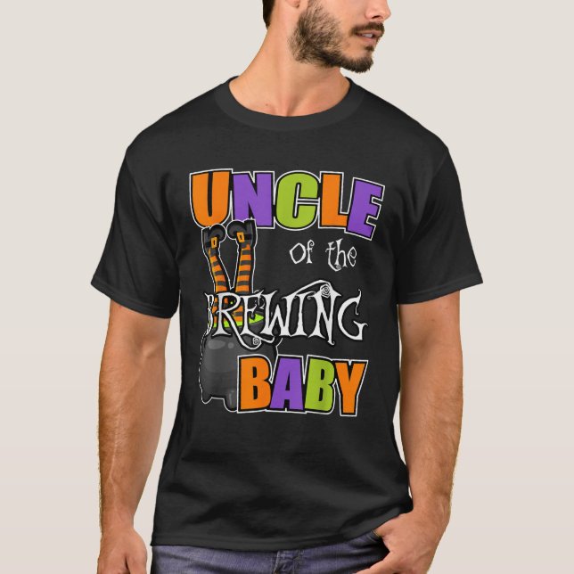Uncle of Brewing Baby Halloween Theme Baby Shower  T-Shirt (Front)