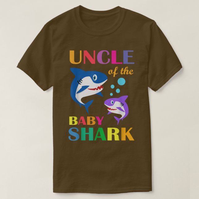 Uncle Of The Baby Birthday Shark Uncle Shark Chris T-Shirt (Design Front)