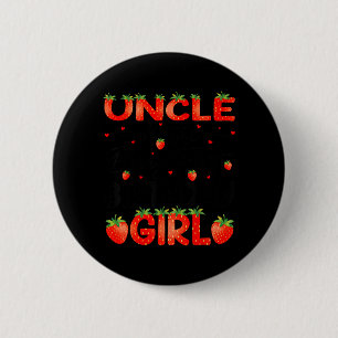 Uncle Of The Berry First Birthday Girl Strawberry 6 Cm Round Badge