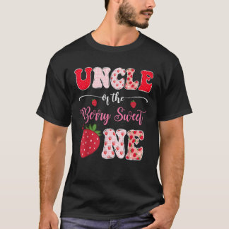 Uncle Of The Berry Sweet One 1St Birthday Strawber T-Shirt