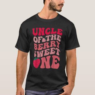 Uncle Of The Berry Sweet One Strawberry First Birt T-Shirt