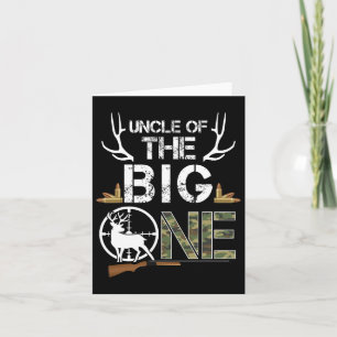 Uncle Of The Big One Birthday Boy Deer Hunter Camo Card