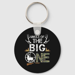 Uncle Of The Big One Birthday Boy Deer Hunter Camo Key Ring