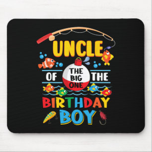Uncle Of The Big One Fishing 1st Birthday Ofishall Mouse Pad