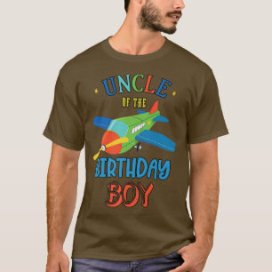 Uncle Of The Birthday Boy Aeroplane Theme Matching T-Shirt