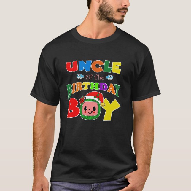 Uncle Of The Birthday Boy Funny Melon Family Match T-Shirt (Front)