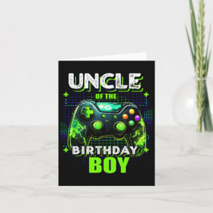 Uncle Of The Birthday Boy Matching Video Game Birt Card