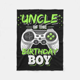Uncle Of The Birthday Boy Matching Video Game Birt Fleece Blanket