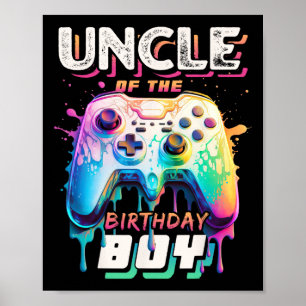 Uncle Of The Birthday Boy Matching Video Game Birt Poster