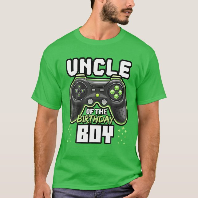 Uncle Of The Birthday Boy Matching Video Game Birt T-Shirt (Front)