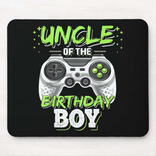 Uncle of the Birthday Boy Matching Video Game Mouse Pad (Front)