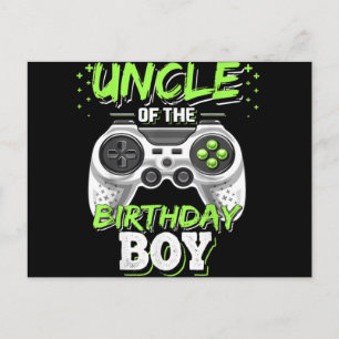 Uncle of the Birthday Boy Matching Video Game Postcard