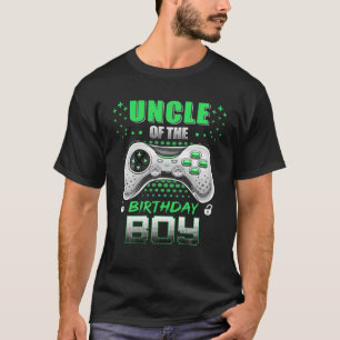 Uncle Of The Birthday Boy Matching Video Gamer Bir T-Shirt