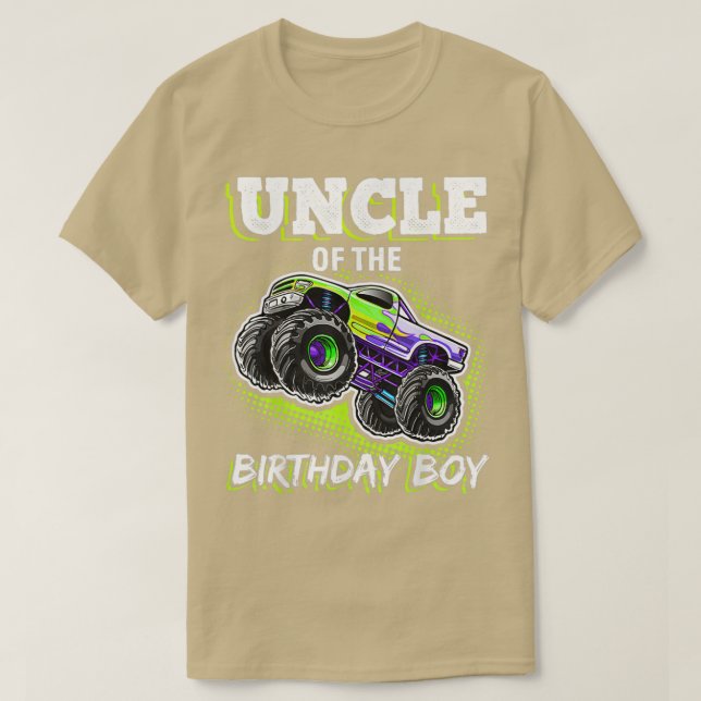Uncle of the Birthday Boy Monster Truck Birthday 2 T-Shirt (Design Front)