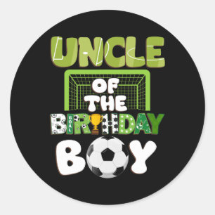 Uncle Of The Birthday Boy Soccer Family Party Deco Classic Round Sticker