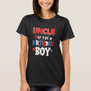 Uncle Of The Birthday Boy Spider Theme Party Kids T-Shirt