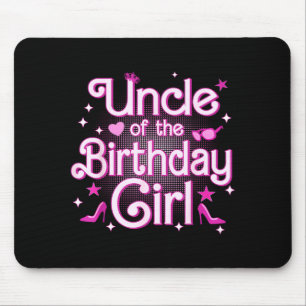 Uncle of the birthday girl cute family party doll mouse pad