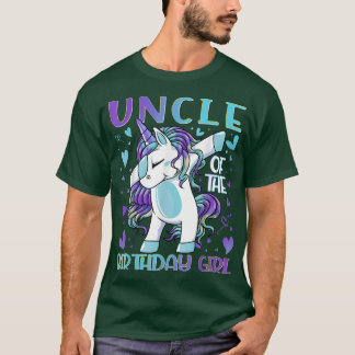 Uncle of the Birthday Girl Dabbing Unicorn Uncle G T-Shirt