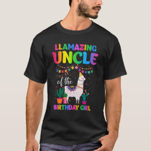 Uncle of the Birthday Girl Llama Uncle Llamazing T-Shirt
