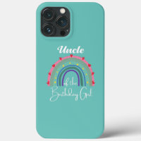 Uncle of The Birthday Girl Rainbow Boho Birthday
