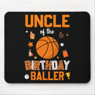 Uncle Of The Birthday Ller Sketll Bday Decorations Mouse Pad