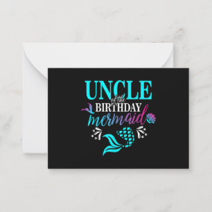 Uncle Of The Birthday Mermaid Matching Family Card