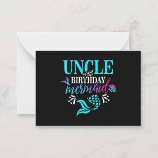 Uncle Of The Birthday Mermaid Matching Family Card