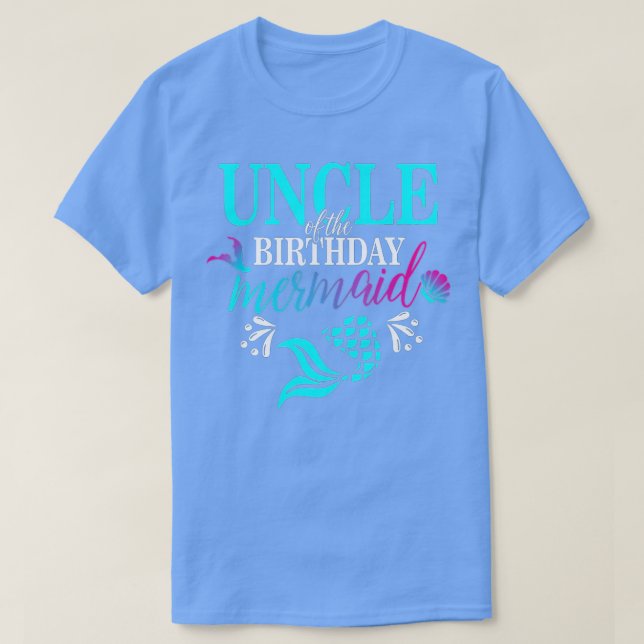 Uncle Of The Birthday Mermaid Matching Family  T-Shirt (Design Front)