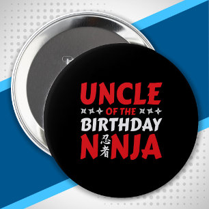 Uncle of the Birthday Ninja - Birthday Ninja Party 10 Cm Round Badge