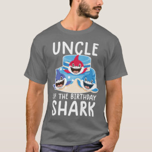 Uncle Of The Birthday Shark  Birthday Family Match T-Shirt