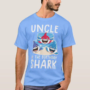 Uncle of the birthday shark shirt birthday family 