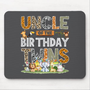 Uncle Of The Birthday Twins Jungle Safari Birthday Mouse Pad