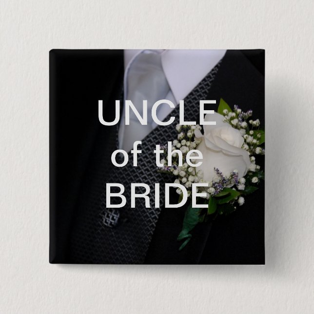 Uncle Of The Bride 15 Cm Square Badge (Front)