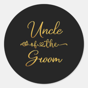 Uncle Of The Groom Wedding Party Idea For Him  Classic Round Sticker
