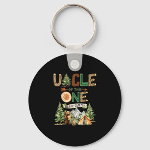 Uncle of the one happy camper 1st birthday camping key ring