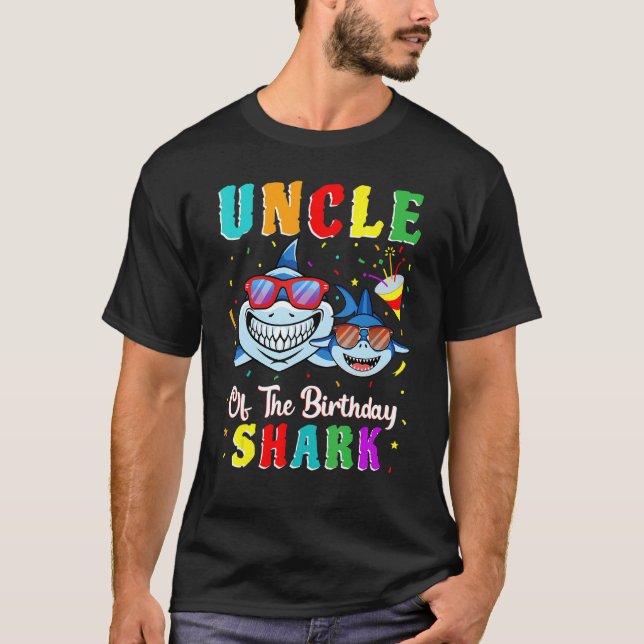 Uncle Of The Shark Birthday Family Matching Birthd T-Shirt (Front)
