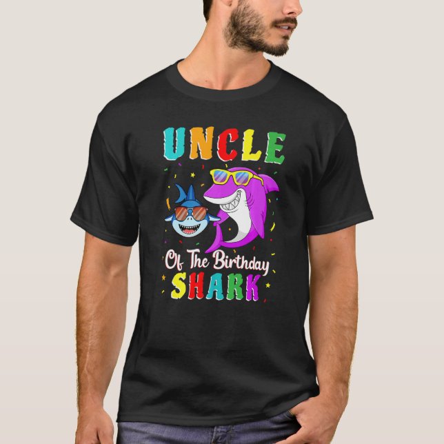 Uncle Of The Shark Birthday Family Matching Birthd T-Shirt (Front)