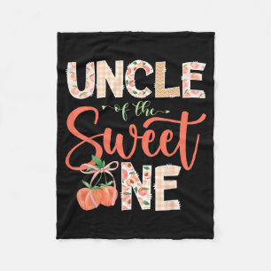 Uncle of The Sweet One Peach 1st Birthday Girl Fleece Blanket