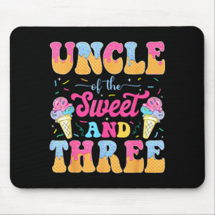 Uncle of the sweet three 3rd birthday girl ice mouse pad