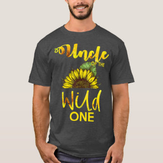 Uncle Of The Wild One1St Birthday Sunflower T-Shirt